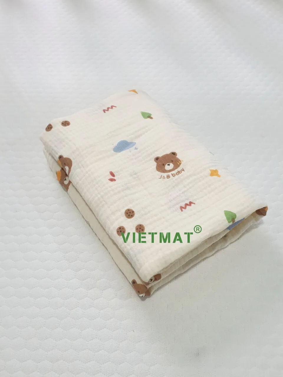 Ảnh Khăn tắm trẻ sơ sinh và trẻ em TILO vải muslin mềm mịn, hút nước nhiều kích thước 3