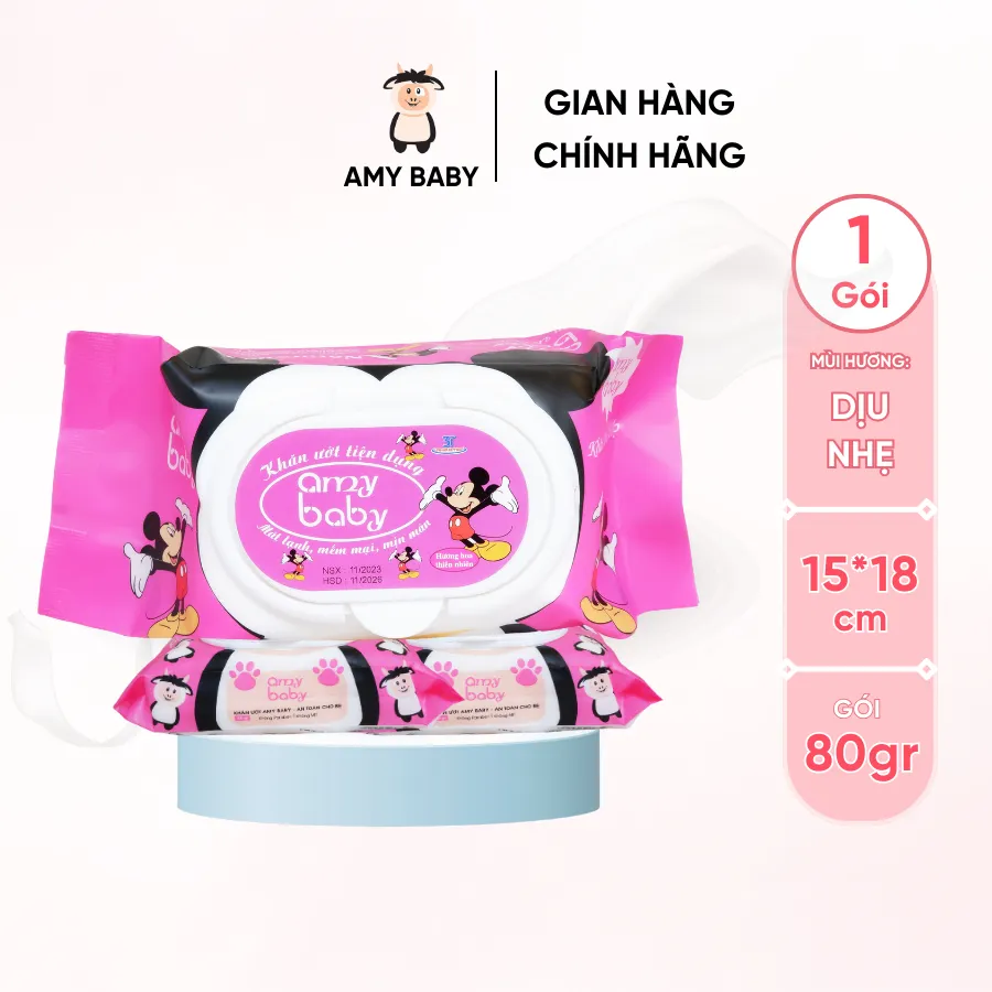 Ảnh Khăn Ướt Amy Baby 80gr/Gói 2