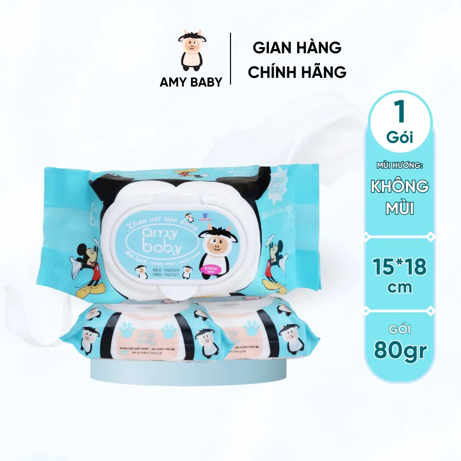 Ảnh Khăn Ướt Amy Baby 80gr/Gói 3