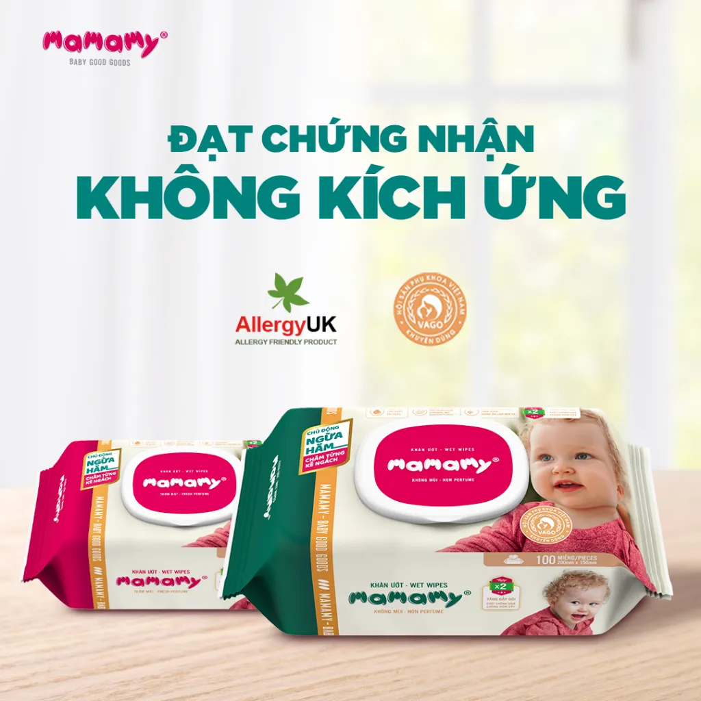 Ảnh Khăn ướt cao cấp cho bé Mamamy gói 100 tờ  sợi tự nhiên gấp đôi ngừa hăm, mềm dai sạch cực 4