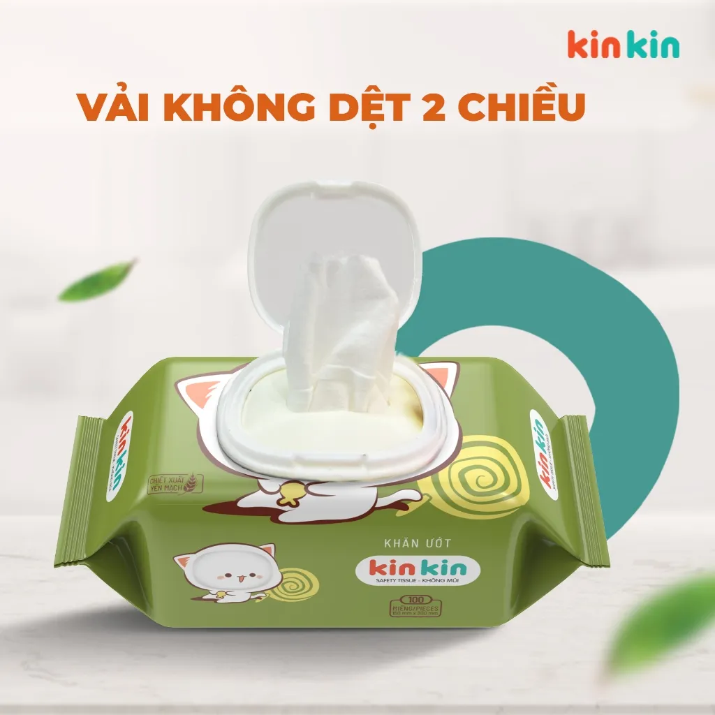 Ảnh Khăn ướt trẻ em Kin Kin combo 6 gói 100 tờ, tiết kiệm cho mẹ - an toàn cho bé 4