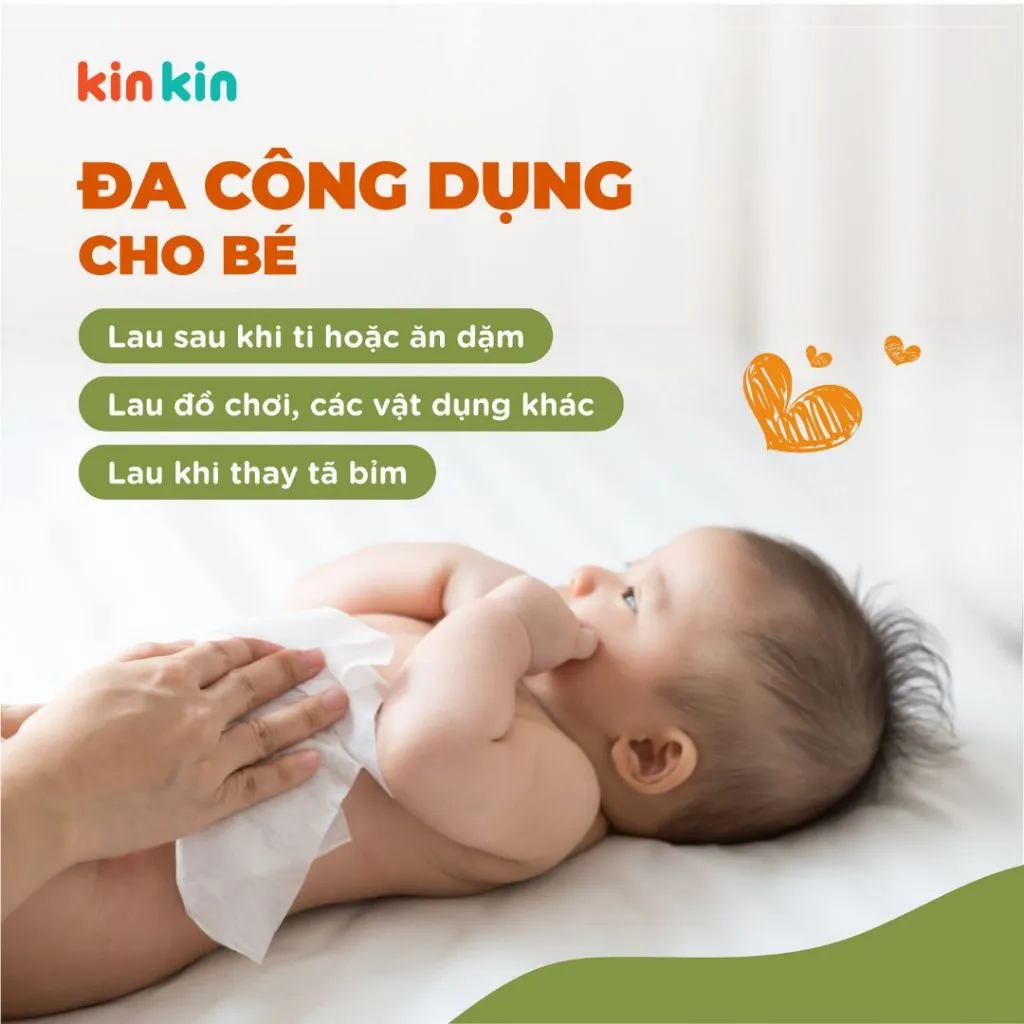 Ảnh Khăn vải khô đa năng mẹ và bé Kin Kin túi 900gr/600gr tiết kiệm cho mẹ, an toàn cho bé 2