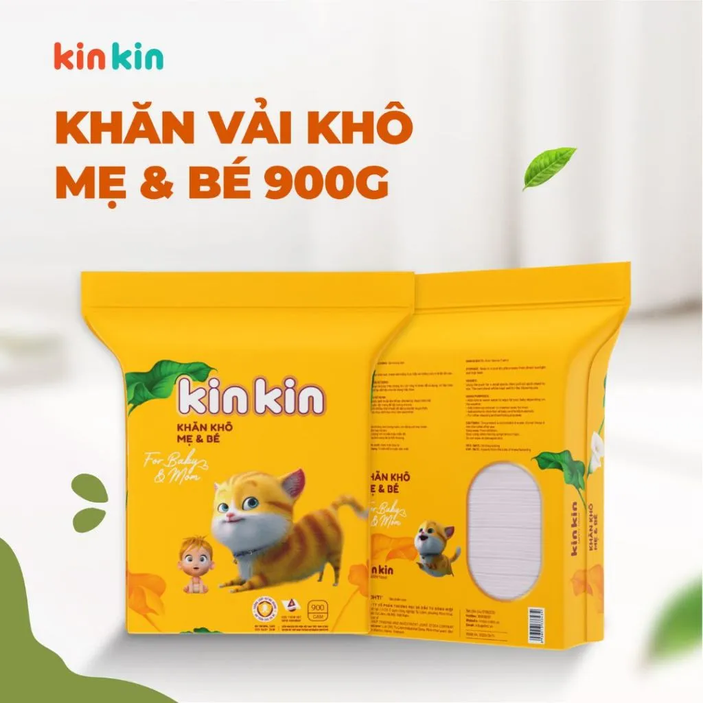 Ảnh Khăn vải khô đa năng mẹ và bé Kin Kin túi 900gr/600gr tiết kiệm cho mẹ, an toàn cho bé 4
