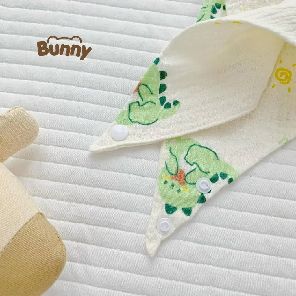 Ảnh - Khăn yếm xô tam giác organic 6 lớp / khăn 2 cúc bấm cho Bé - Khăn yếm 3