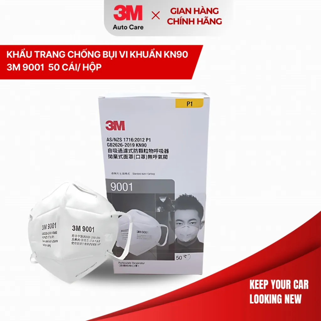 Ảnh Khẩu Trang 3M™  9001 Lọc 90% Bụi Mịn PM2.5 & Khí Thải Chuẩn N90 2