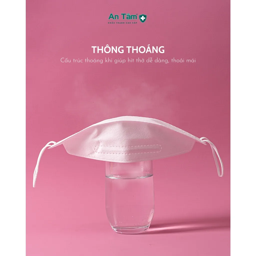 Ảnh Khẩu trang 4D FK94 Hàn Quốc 4 lớp thông thoáng, Vải Không Dệt & Giấy Kháng Khuẩn - Chính hãng AN TÂM - Túi 10 cái 4