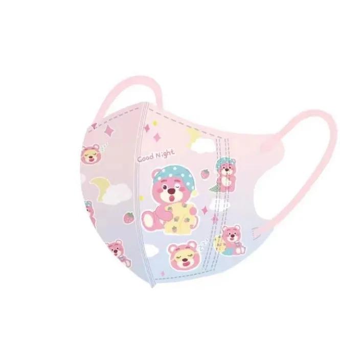 Ảnh Khẩu trang cho bé trai bé gái từ 4 đến 15 tuổi 3D thân thiện với làn da,thoáng khí,hình in dễ thương 1