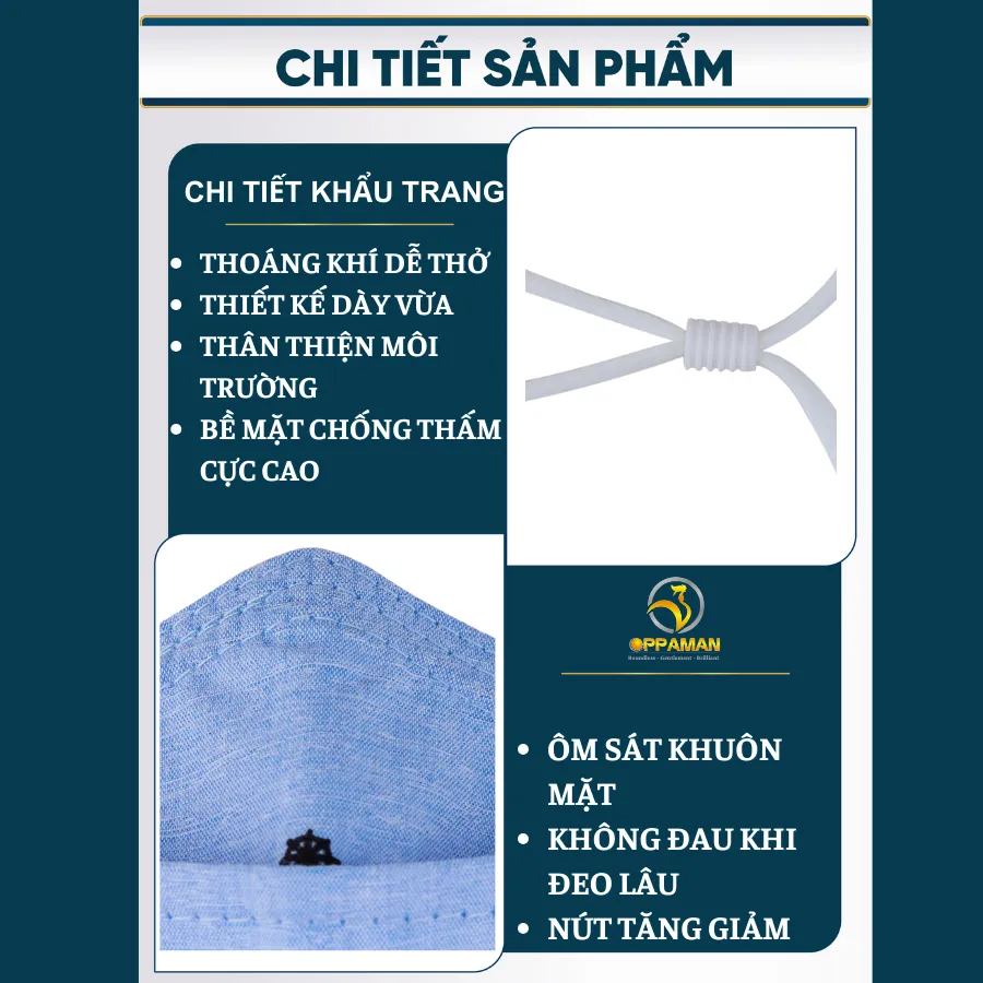 Ảnh Khẩu trang vải chống nắng cotton cao cấp chống tia uv siêu mát xịn dễ thở OKT3 OPPAMAN 4