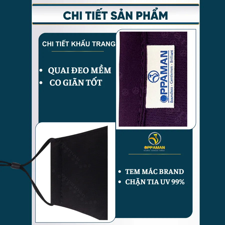 Ảnh Khẩu trang vải nam chống nắng khẩu trang nam siêu mát thoáng khí cho nam đen OKT1 OPPAMAN 3
