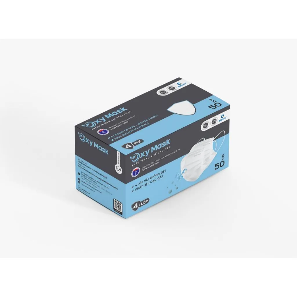 Ảnh Khẩu trang y tế 4 lớp cao cấp Oxy Mask Vải không dệt chính hãng AN TÂM - Hộp 50 cái 1