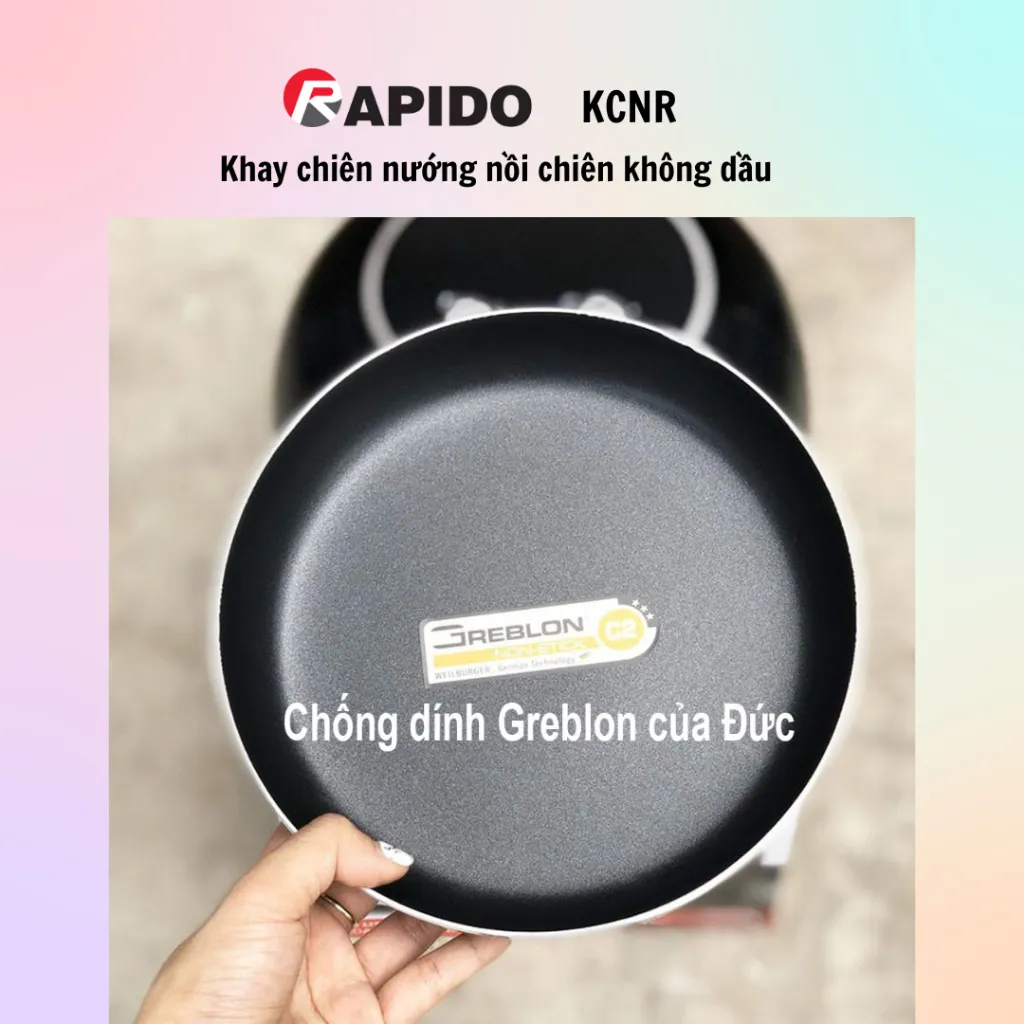 Ảnh Khay lót chiên nướng Rapido men ceramic chống dính Rapido - 100% chính hãng 3