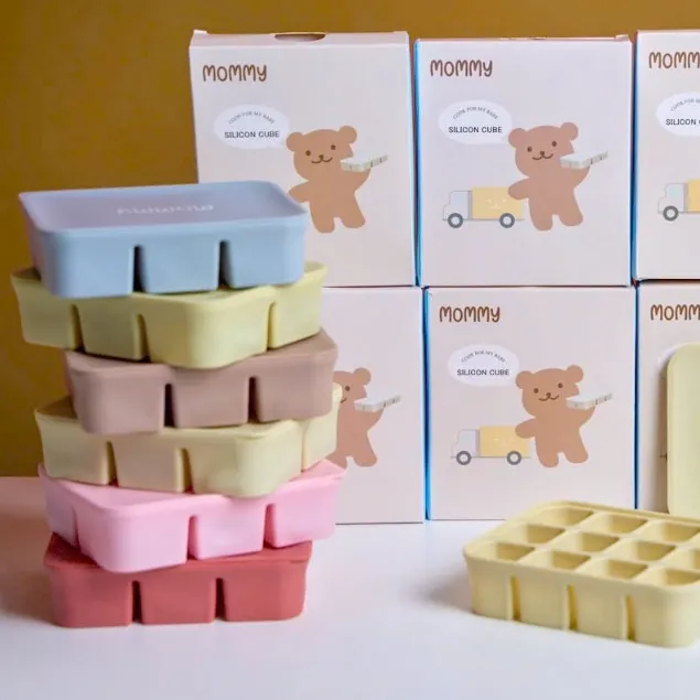 Ảnh Khay Silicone Trữ Đông Đồ Ăn Dặm KidsWorld Mommy Hộp Trữ Thức Ăn Cho Bé, Hộp Đựng Thực Phẩm 4