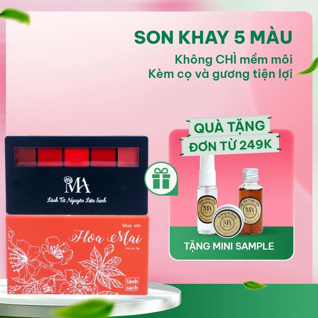 Review Son Lì Hoa Mai Mộc An 5 Màu: Không Chì, Dưỡng Mềm Mịn