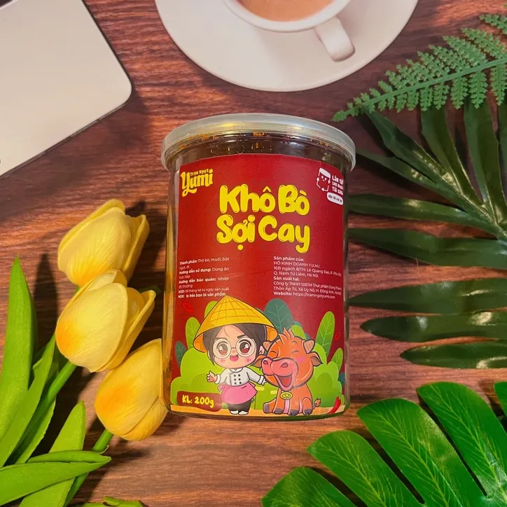 Ảnh Khô bò sợi cay Trạm ngọt Yumi đồ ăn vặt thịt xé thơm ngon an toàn vệ sinh 1