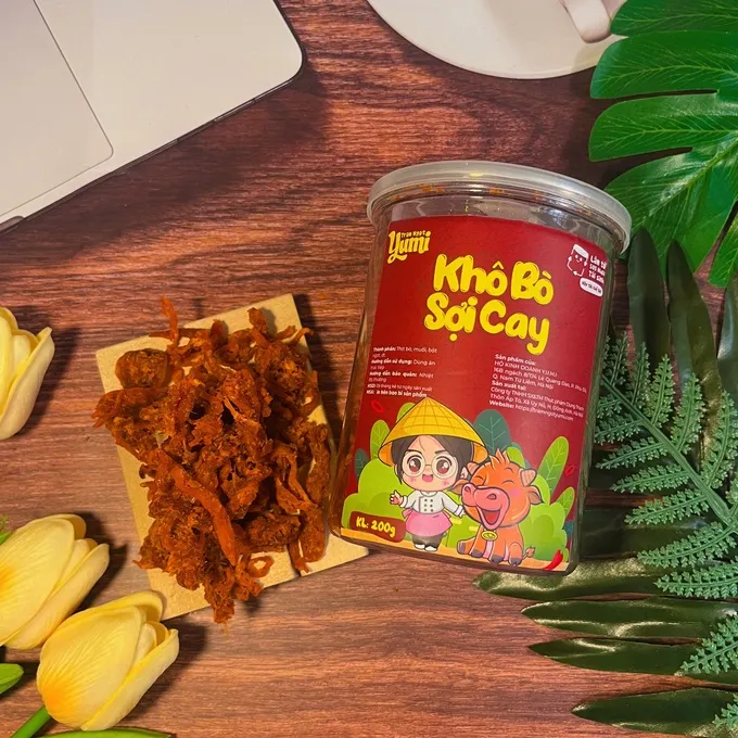 Ảnh Khô bò sợi cay Trạm ngọt Yumi đồ ăn vặt thịt xé thơm ngon an toàn vệ sinh 2