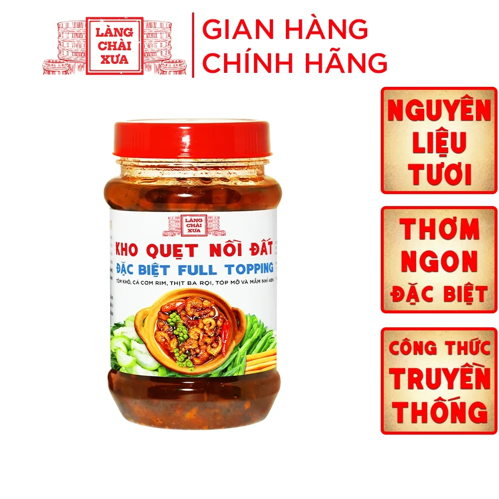 Ảnh Kho quẹt nồi đất Làng Chài Xưa thơm ngon đặc biệt full topping tôm khô, cá cơm rim, thịt ba rọi, tốp mỡ mắm nhỉ hủ 250g 3