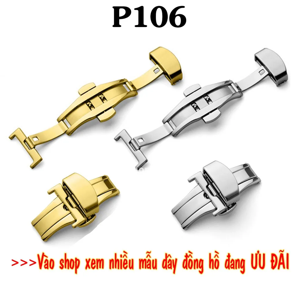Ảnh Khóa bướm cao cấp Bụi Leather P106-2 nút bấm bằng thép mạ tĩnh điện không rỉ 1