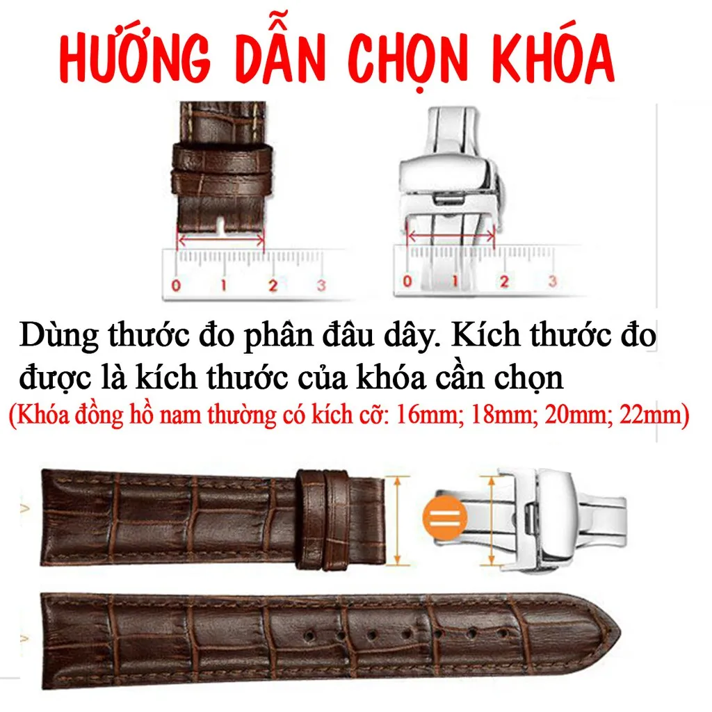 Ảnh Khóa bướm cao cấp Bụi Leather P106-2 nút bấm bằng thép mạ tĩnh điện không rỉ 2