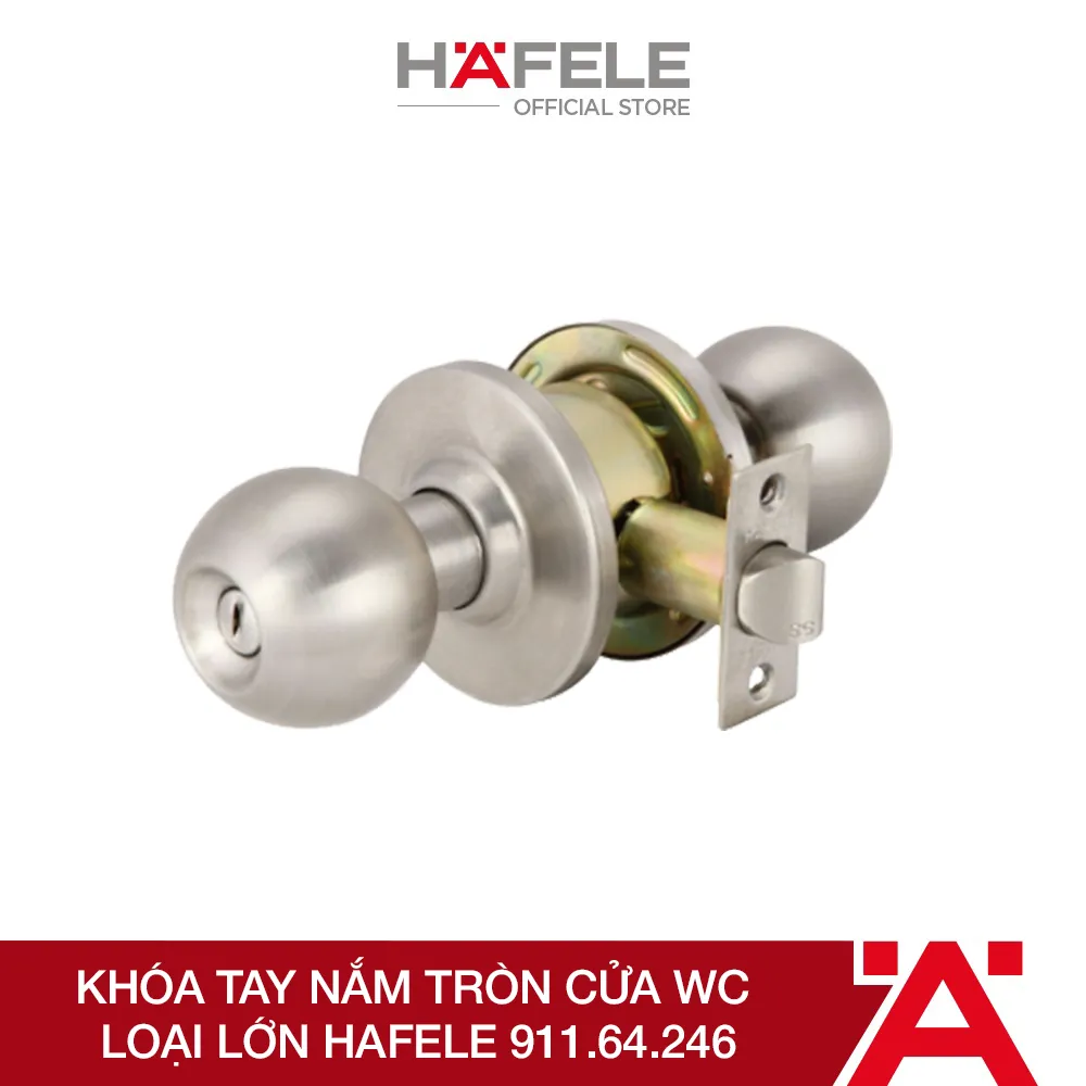 Ảnh Khóa Tay Nắm Tròn Cửa WC Loại Lớn Hafele BS70MM - 911.64.246 1