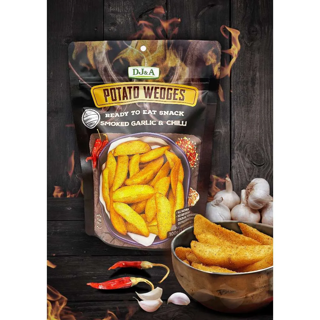 Ảnh Khoai Tây Sấy Giòn Ít Béo Vị Tỏi Ớt 100g DJ&A - Thích hợp ăn chay - Garlic & Chilli Potato Wedges - Giảm Cân Ăn Được 4