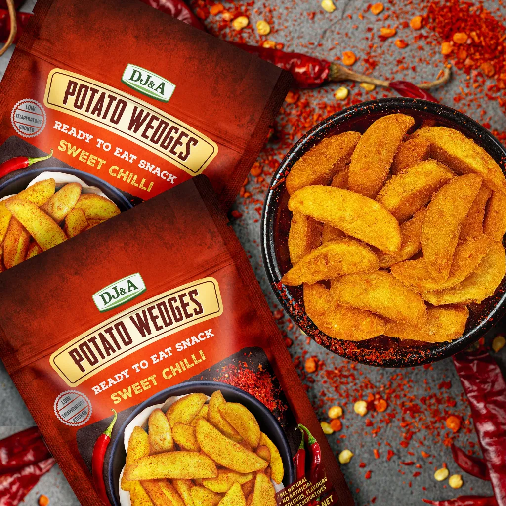 Ảnh Khoai Tây Sấy Ít Béo Vị Ớt Ngọt 100g DJ&A - Thích hợp ăn chay - Sweet Chilli Potato Wedges - Giảm Cân Ăn Được 1
