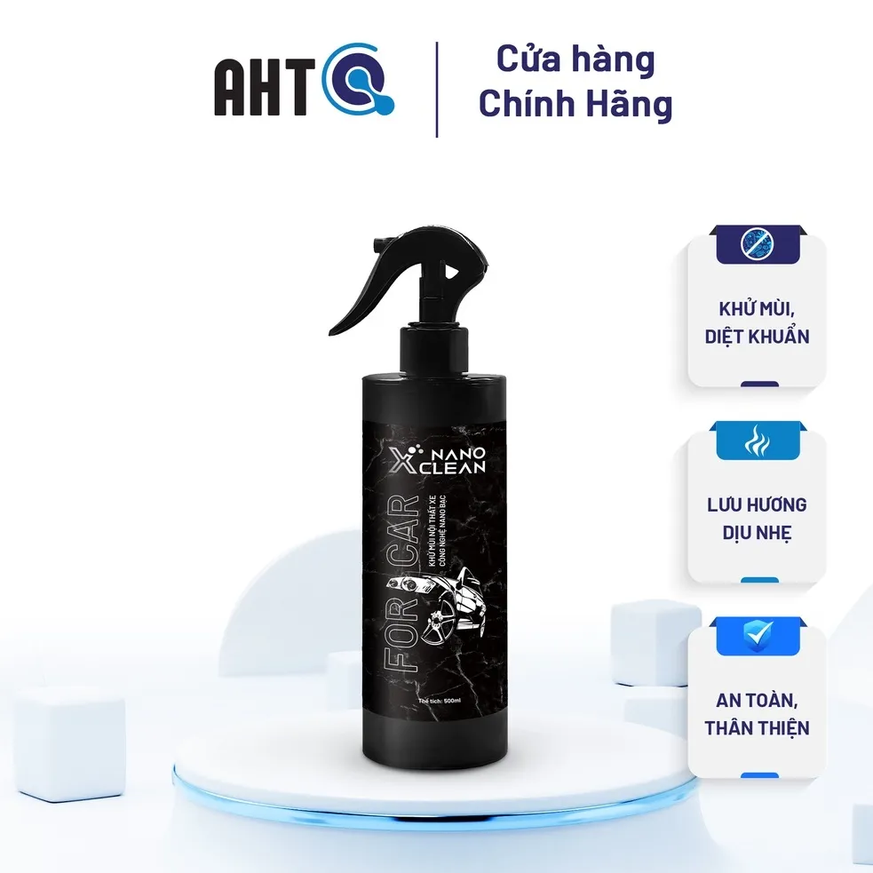 Ảnh Khử mùi ô tô, khử mùi xe hơi nano bạc Nano Xclean For Car, diệt khuẩn khử mùi hải sản, mùi ẩm mốc-AHT Corp 500ml 2