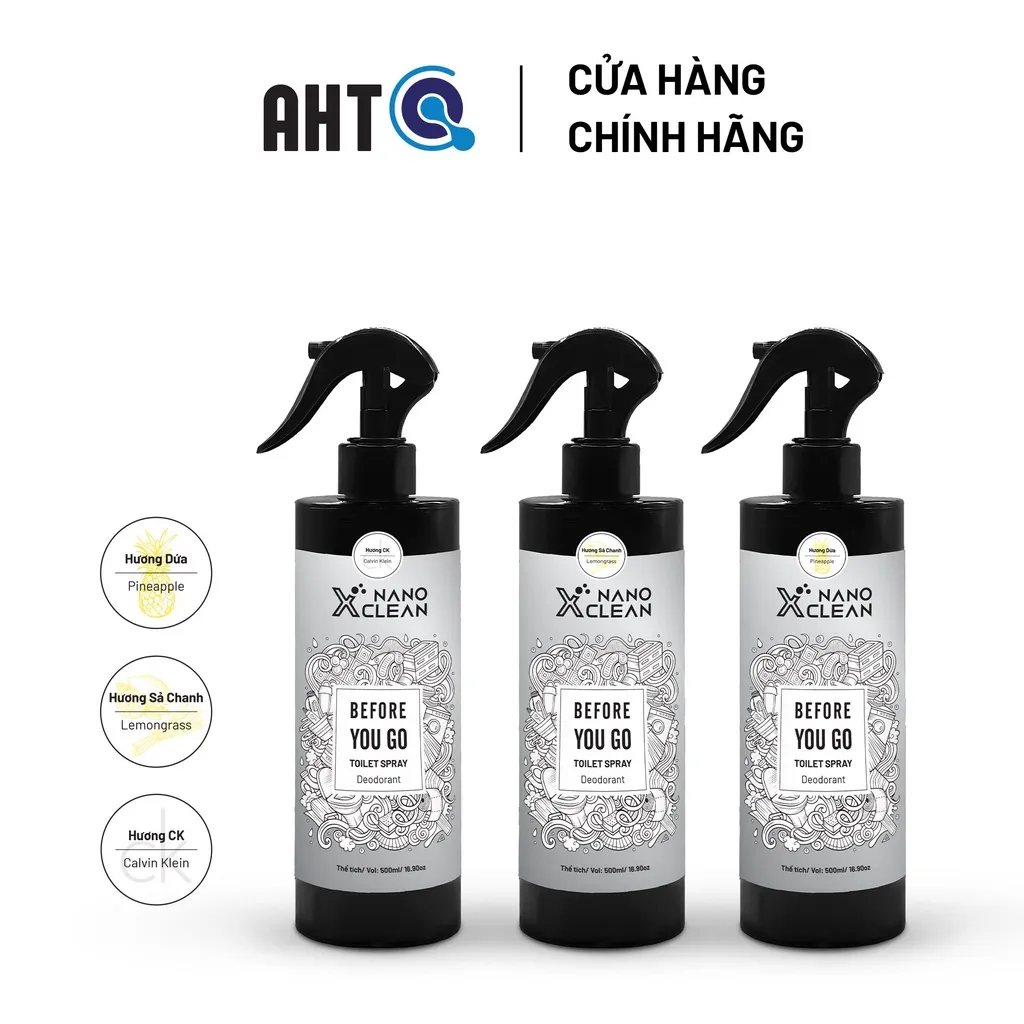 Ảnh Khử mùi toilet nhà vệ sinh nano bạc Nano Xclean - khử mùi khó chịu, mùi khói thuốc, ẩm mốc nhà vệ sinh 500ML 1