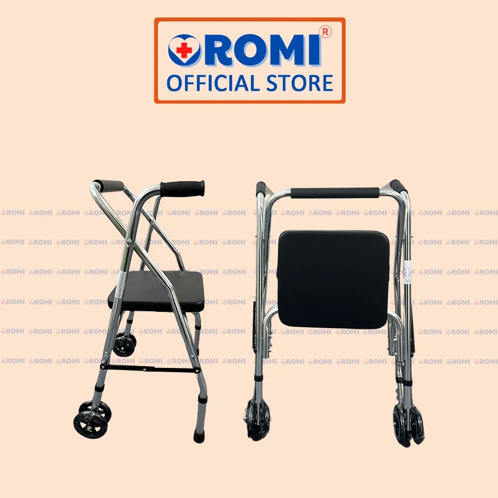 Ảnh Khung tập đi có ghế ngồi OROMI KHU-06A/ALWK006A - Bánh xe to, khung nhôm 4
