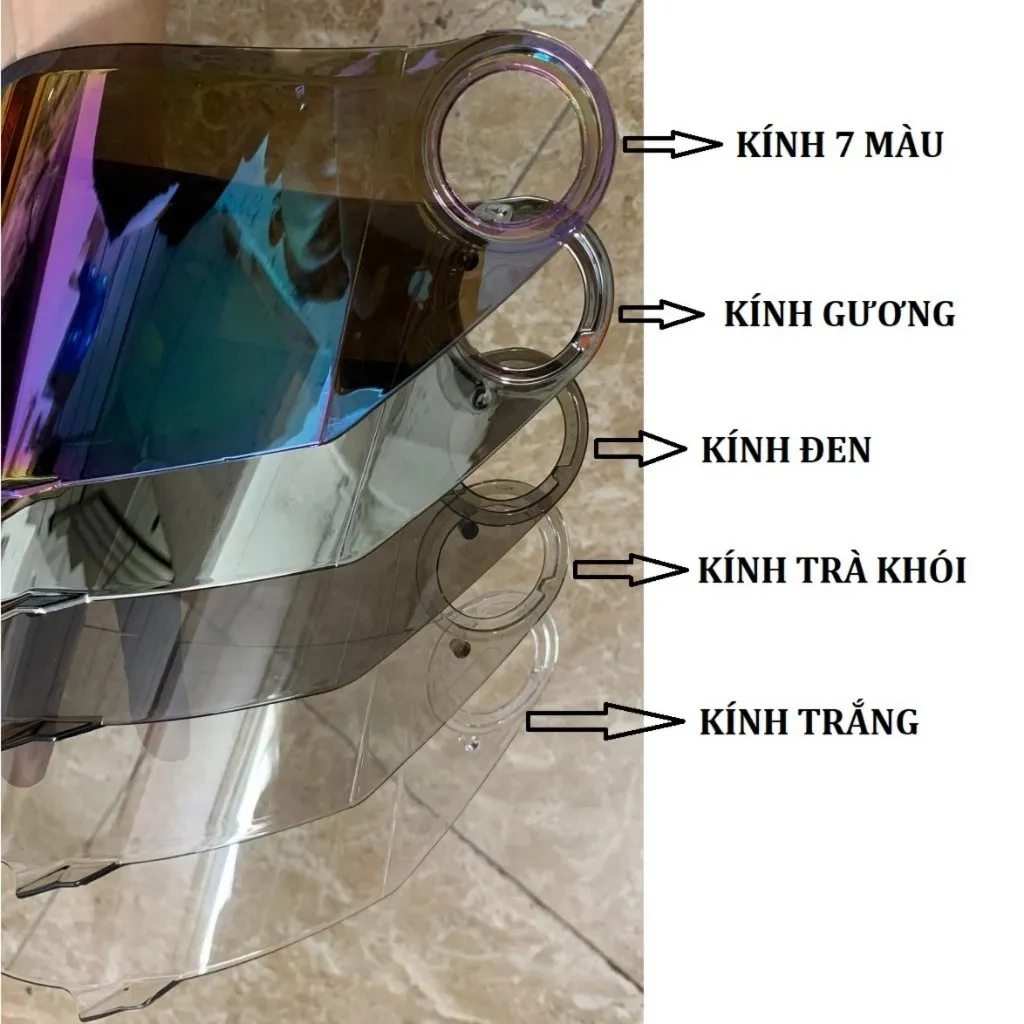 Ảnh KÍNH AGU, Royal M136, Kính rời Thay thế cho nón bảo hiểm fullface AGU, Nón Royal M136 - Nón ASIA MT136 2