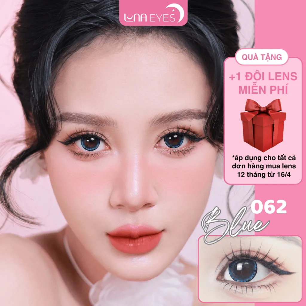 Ảnh Kính áp tròng LUNA EYES 062 BLUE - Lens size to 1