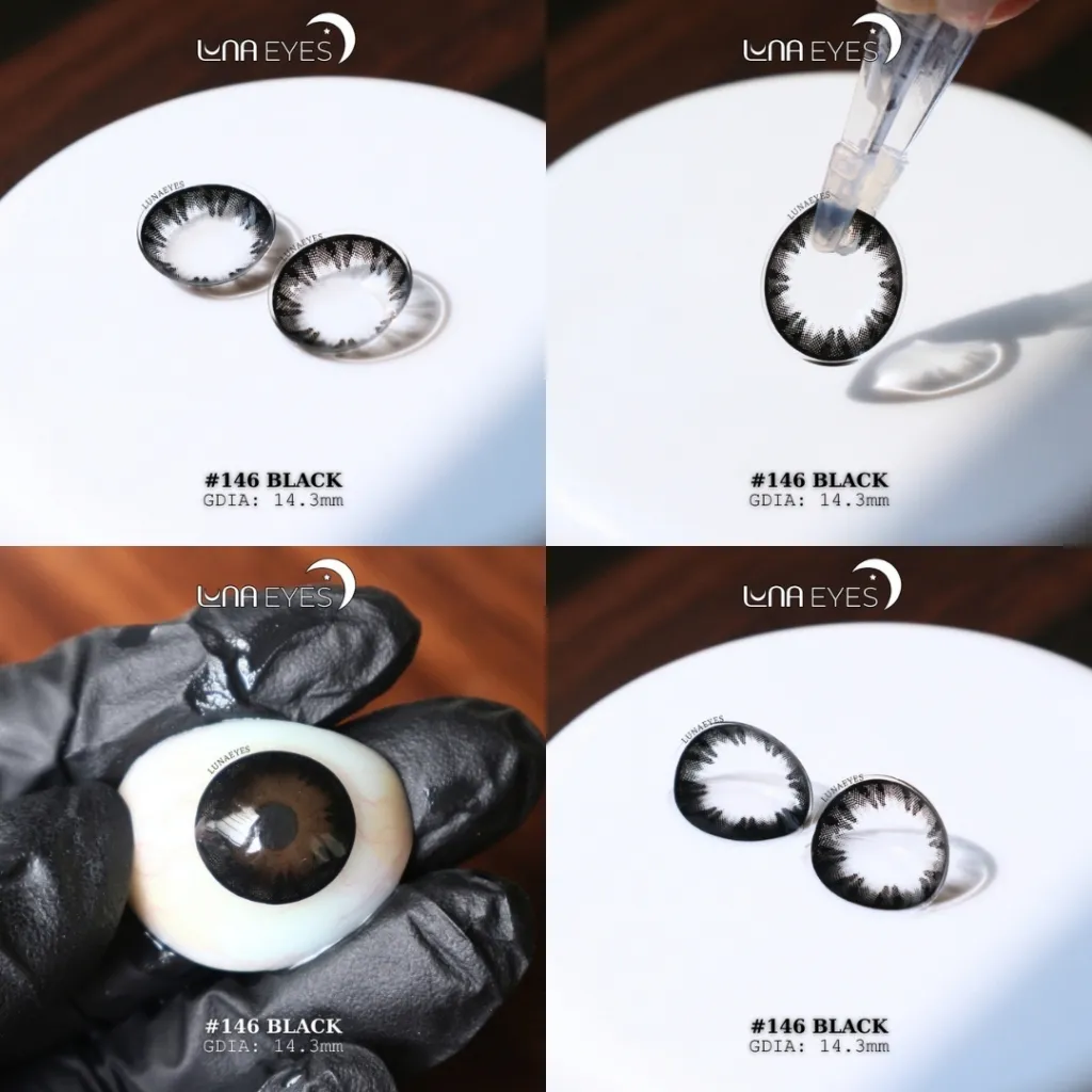 Ảnh Kính áp tròng LUNA EYES 146 BLACK - Lens size vừa 2