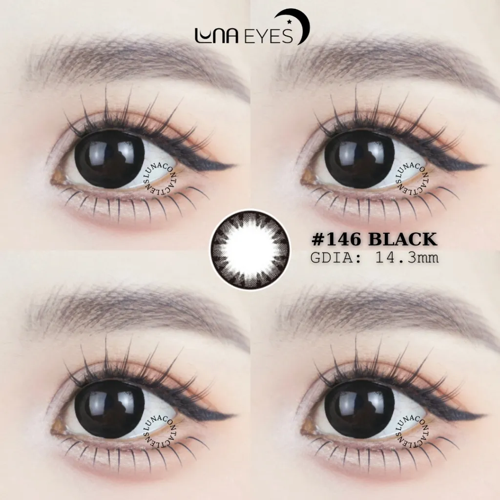 Ảnh Kính áp tròng LUNA EYES 146 BLACK - Lens size vừa 3
