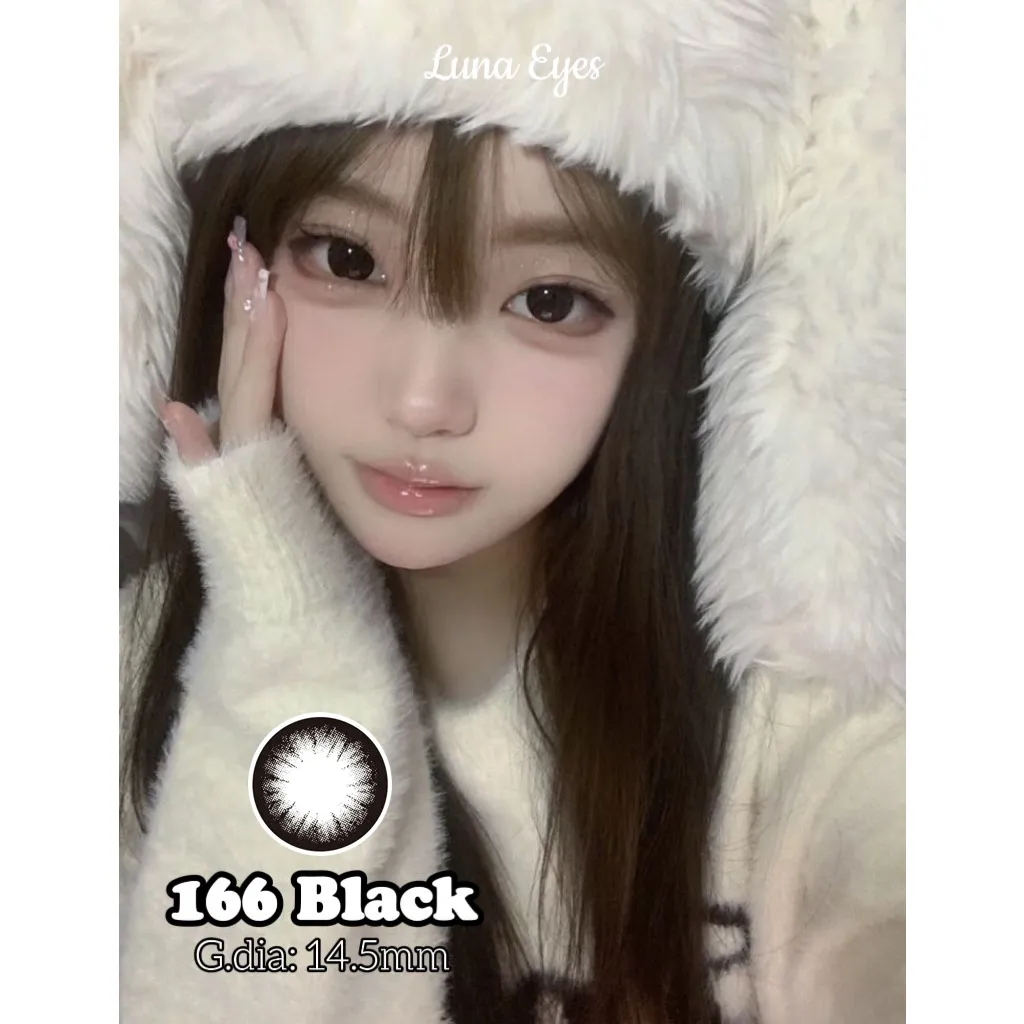 Ảnh Kính áp tròng LUNA EYES 166 Black size to - lens 1 ngày 2
