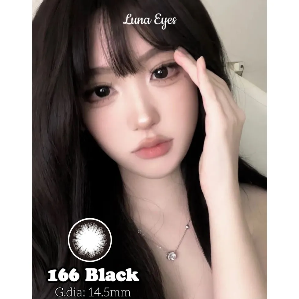 Ảnh Kính áp tròng LUNA EYES 166 Black size to - lens 1 ngày 4