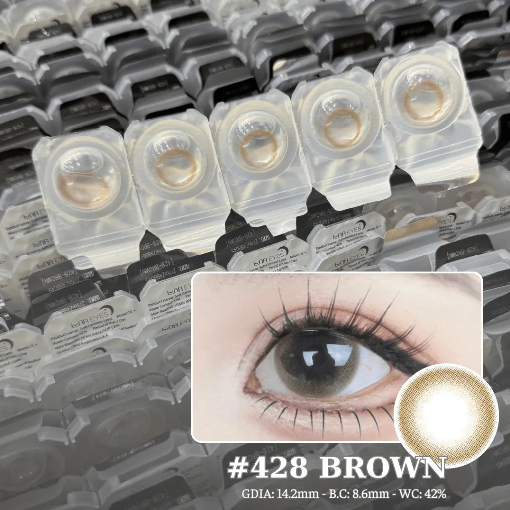 Ảnh Kính áp tròng LUNA EYES 428 Brown, size vừa - lens 1 ngày 1