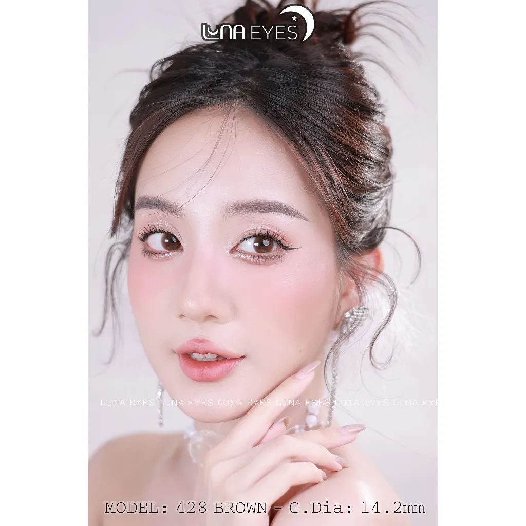 Ảnh Kính áp tròng LUNA EYES 428 Brown, size vừa - lens 1 ngày 4