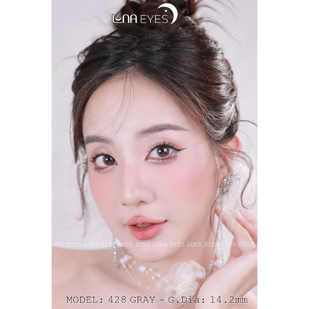 Ảnh Kính áp tròng LUNA EYES 428 Gray, size vừa - lens 1 ngày 4