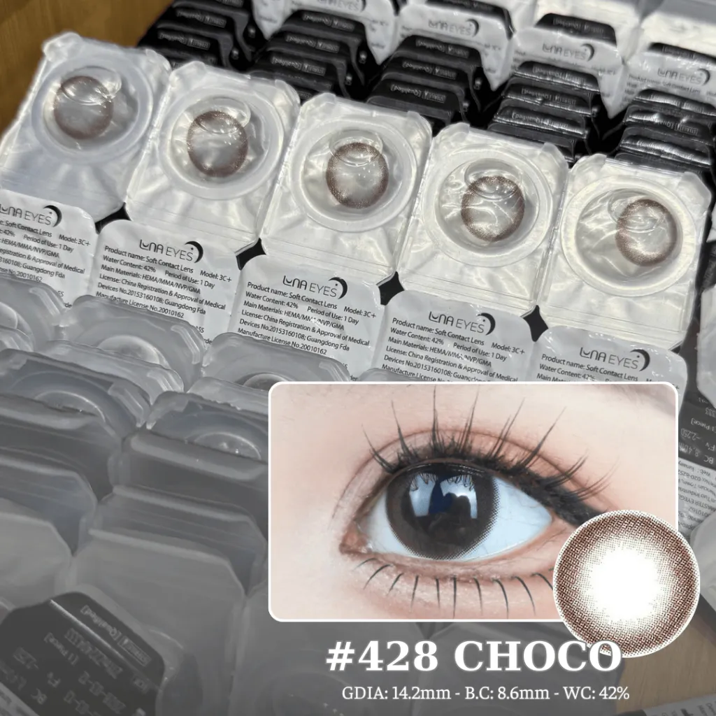 Ảnh Kính áp tròng LUNA EYES 428 Choco, size vừa - lens 1 ngày 1