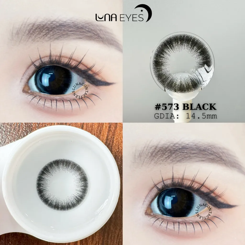 Ảnh Kính áp tròng LUNA EYES 573 BLACK - Lens size to 1