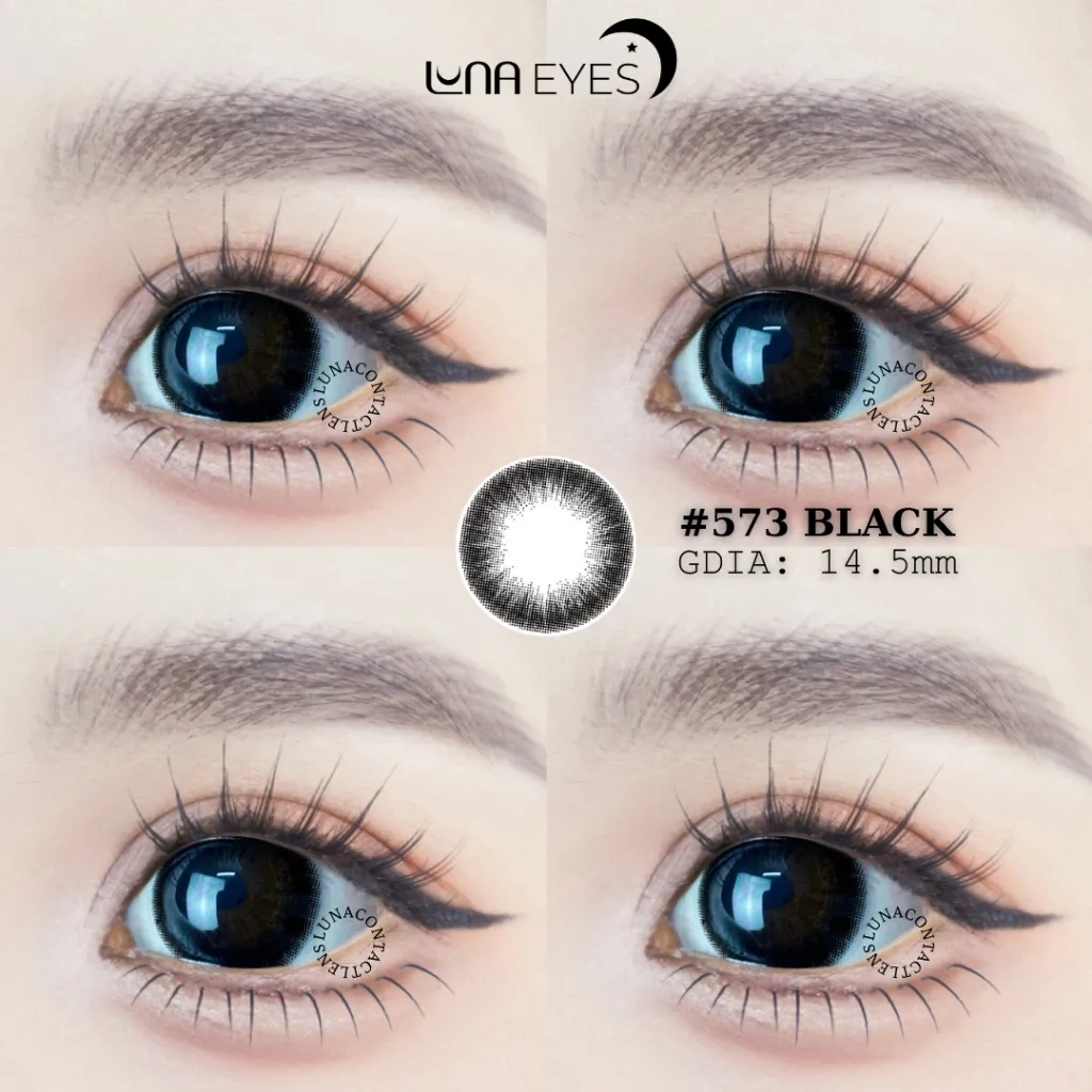 Ảnh Kính áp tròng LUNA EYES 573 BLACK - Lens size to 3