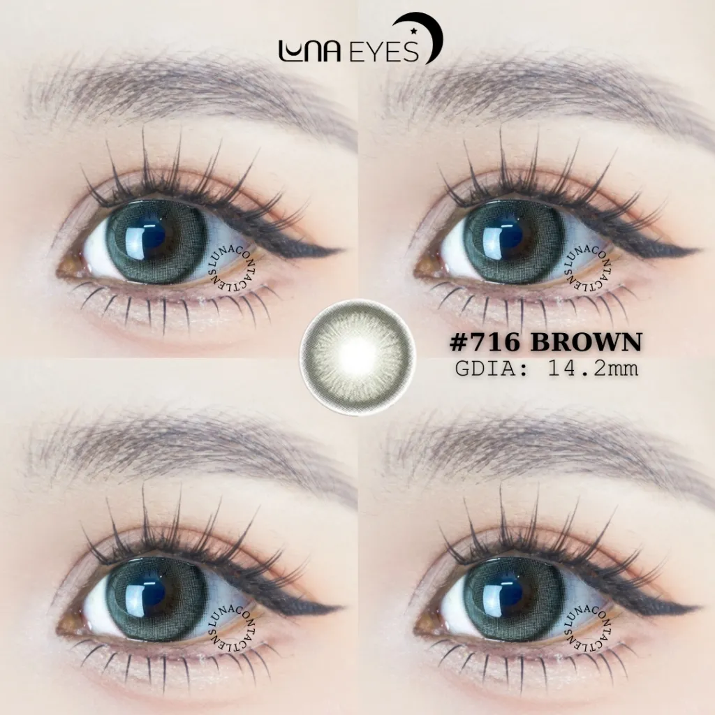 Ảnh Kính áp tròng LUNA EYES 716 BROWN - Lens size vừa 2