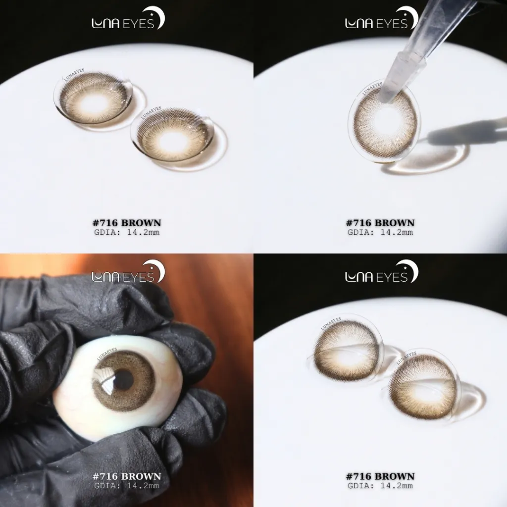 Ảnh Kính áp tròng LUNA EYES 716 BROWN - Lens size vừa 3