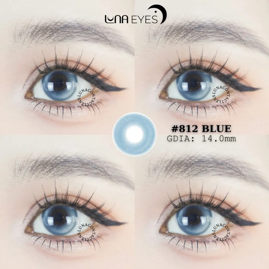 Ảnh Kính áp tròng LUNA EYES 812 BLUE - Lens size nhỏ 2