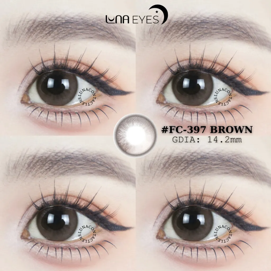 Ảnh Kính áp tròng LUNA EYES FC-397 BROWN - Lens size vừa 3