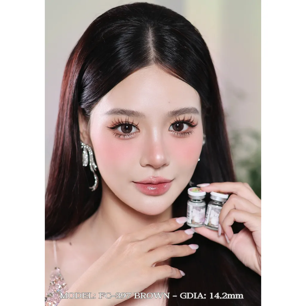 Ảnh Kính áp tròng LUNA EYES FC-397 BROWN - Lens size vừa 4
