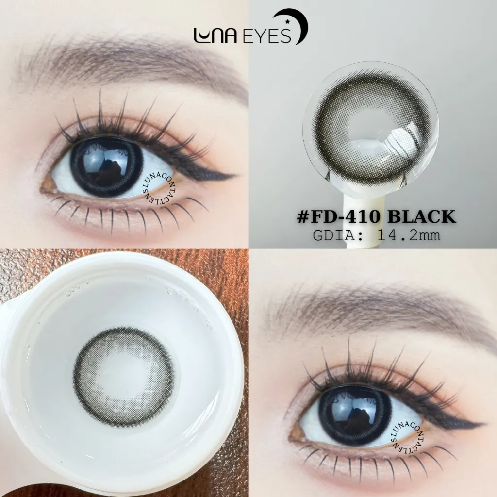Ảnh Kính áp tròng LUNA EYES FD-410 BLACK - Lens size vừa 1