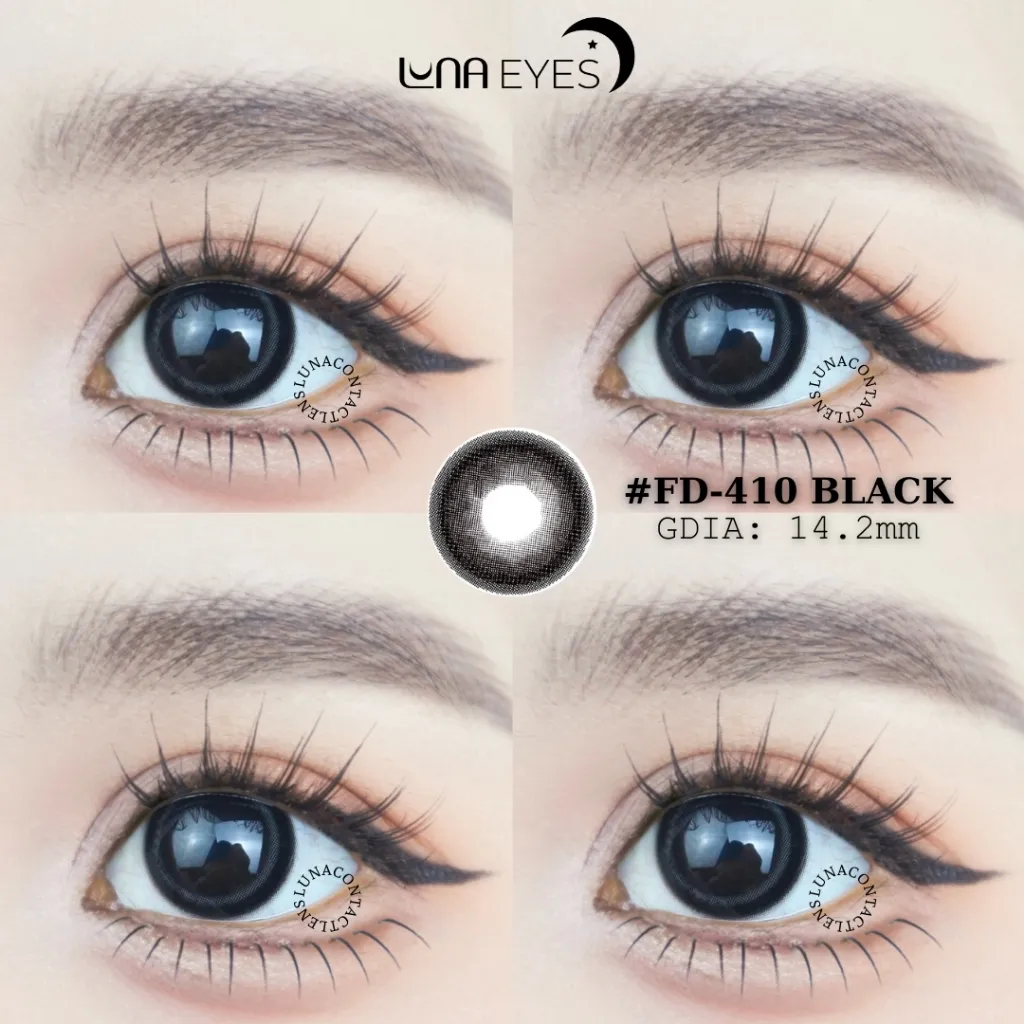 Ảnh Kính áp tròng LUNA EYES FD-410 BLACK - Lens size vừa 3