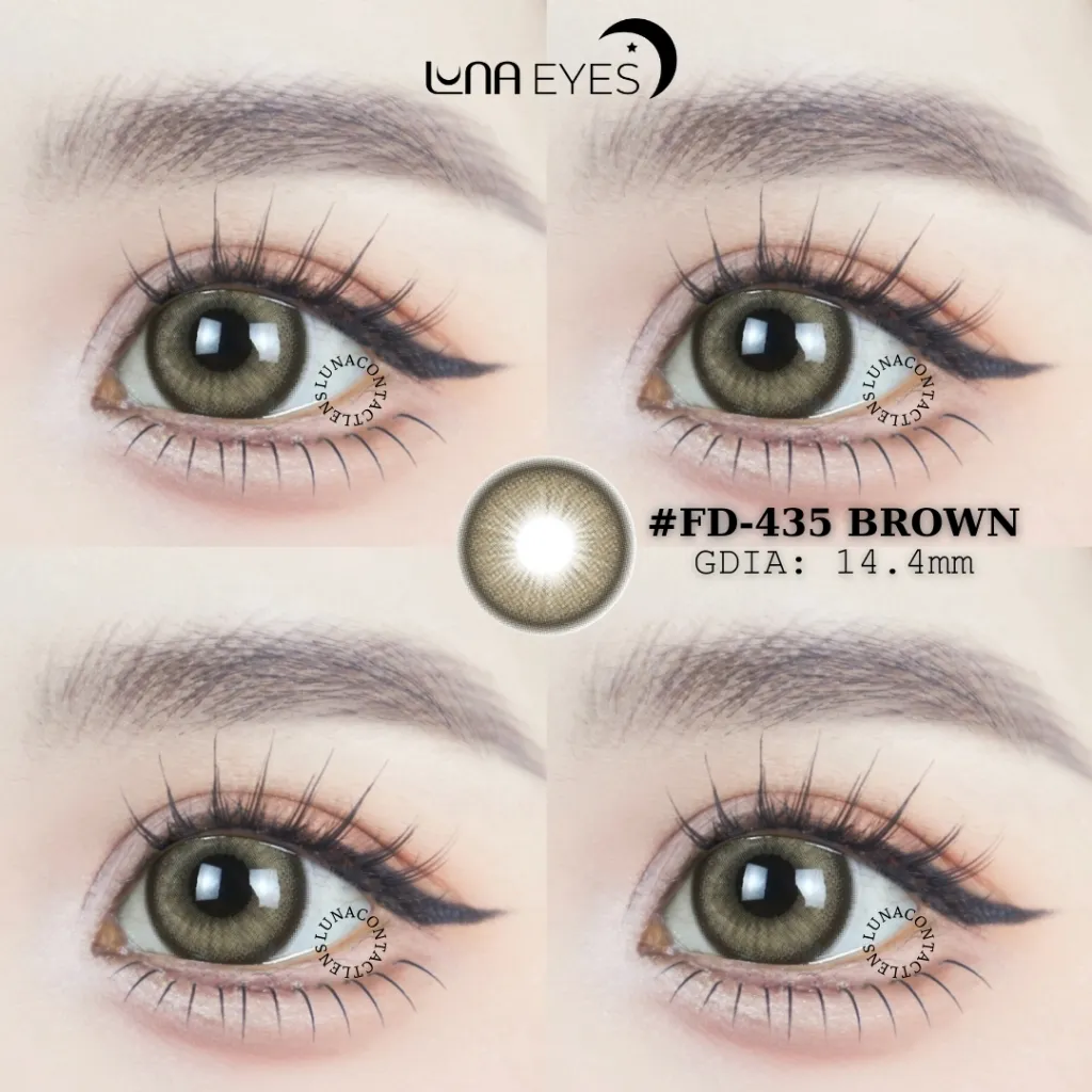 Ảnh Kính áp tròng LUNA EYES FD-435 BROWN - Lens size to 2