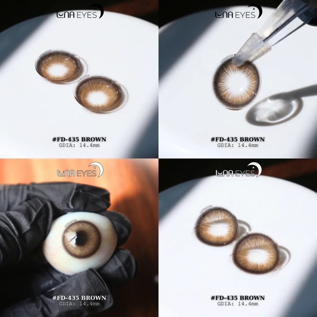 Ảnh Kính áp tròng LUNA EYES FD-435 BROWN - Lens size to 3