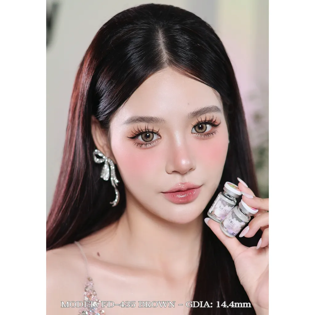 Ảnh Kính áp tròng LUNA EYES FD-435 BROWN - Lens size to 4